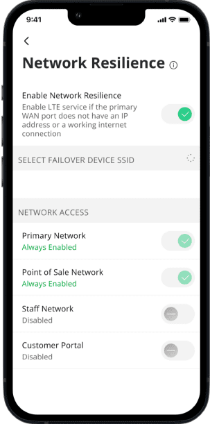 Smartphone with network resilience screen